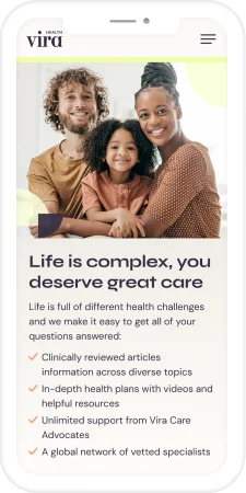 Vira mobile app screen