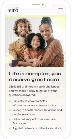 Vira mobile app screen