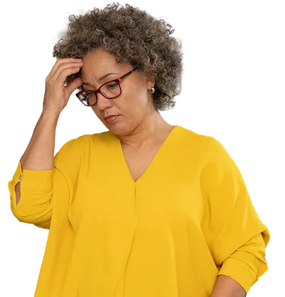 Woman in yellow sweater showing signs of employee disengagement